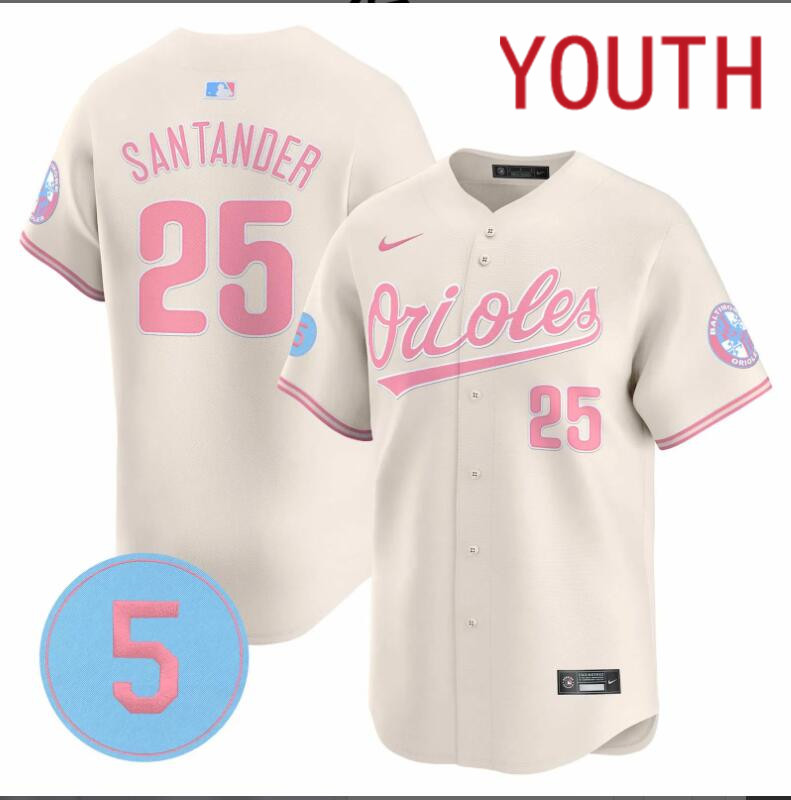 Youth Baltimore Orioles #25 Santander cream 2024 Nike MLB jersey->youth nfl jersey->Youth Jersey